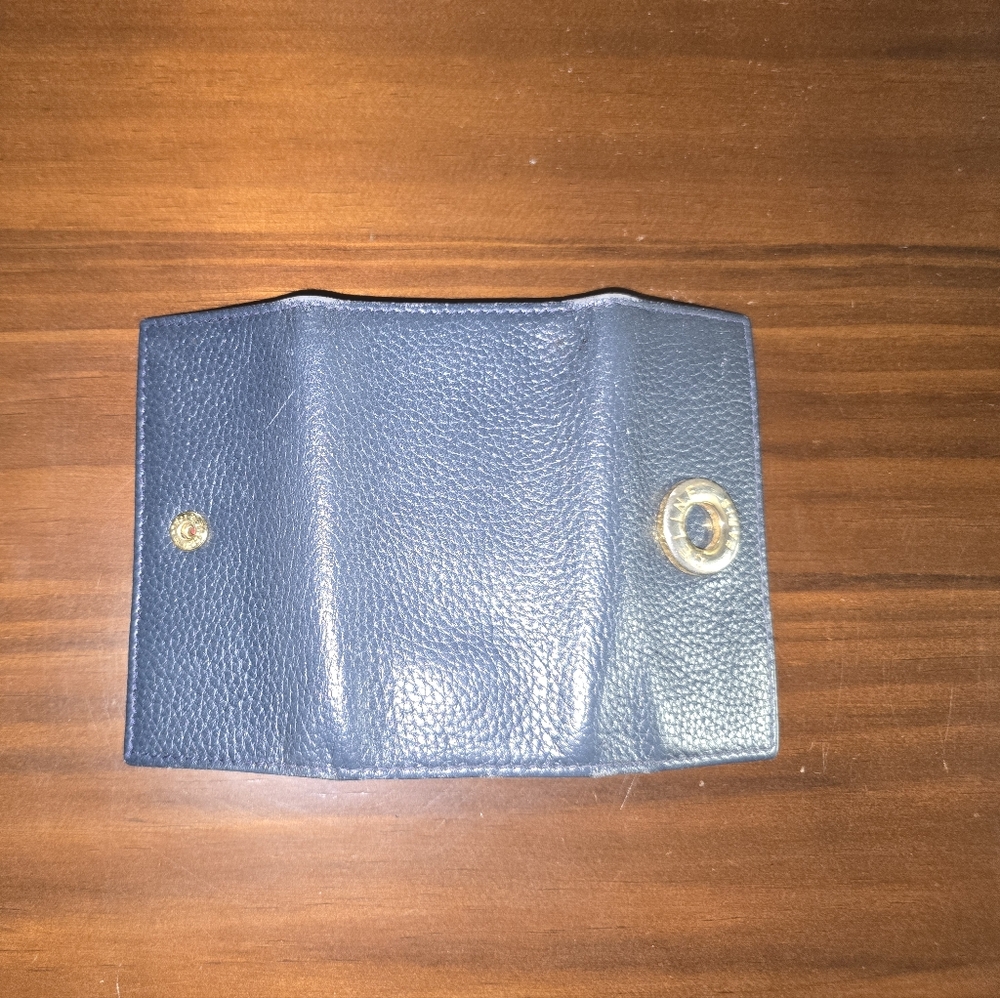 Celine Navy Leather Key Wallet